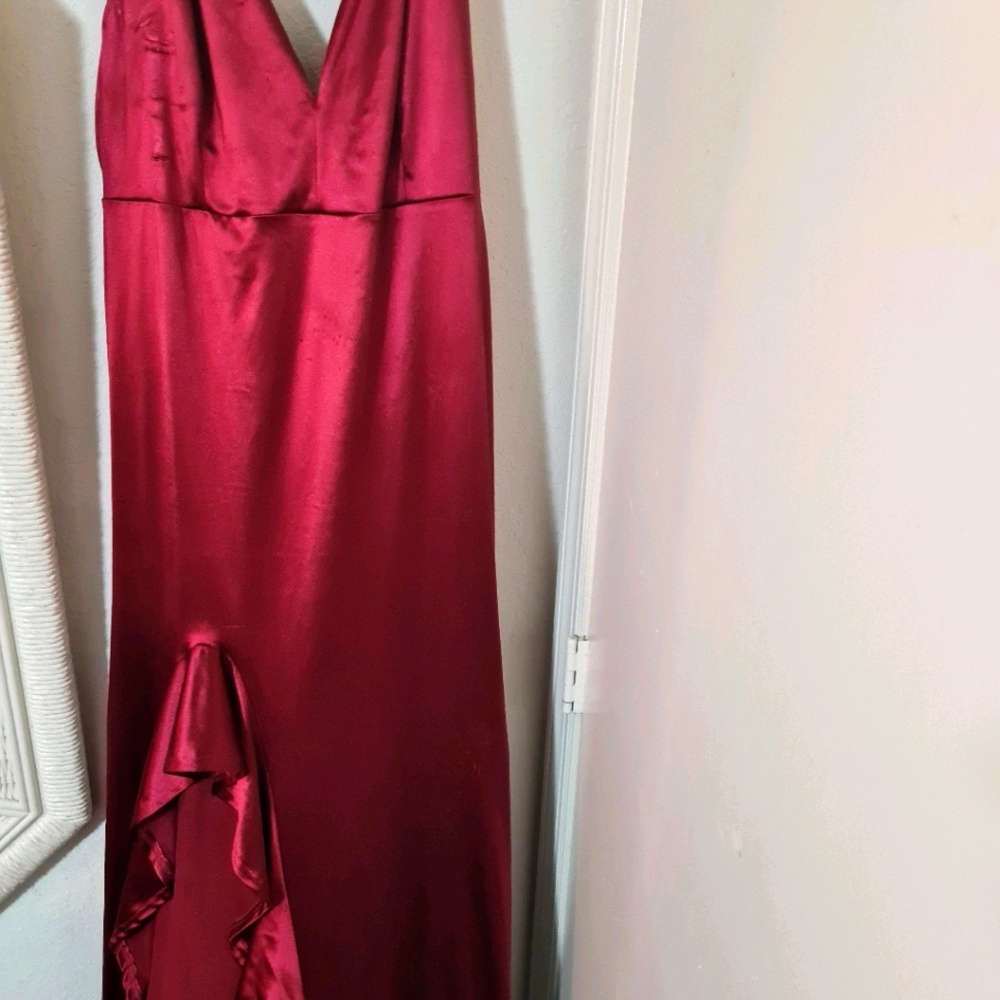 Burgandy dress with split